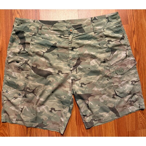 Aftco M82 Tactical Fishing Shorts Mens 42 9" Ripstop Camo Outdoors - Picture 1 of 6